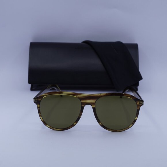 Saint Laurent SL432 SLIM 005 Aviator Sunglasses - Havana/Green - Picture 7 of 10